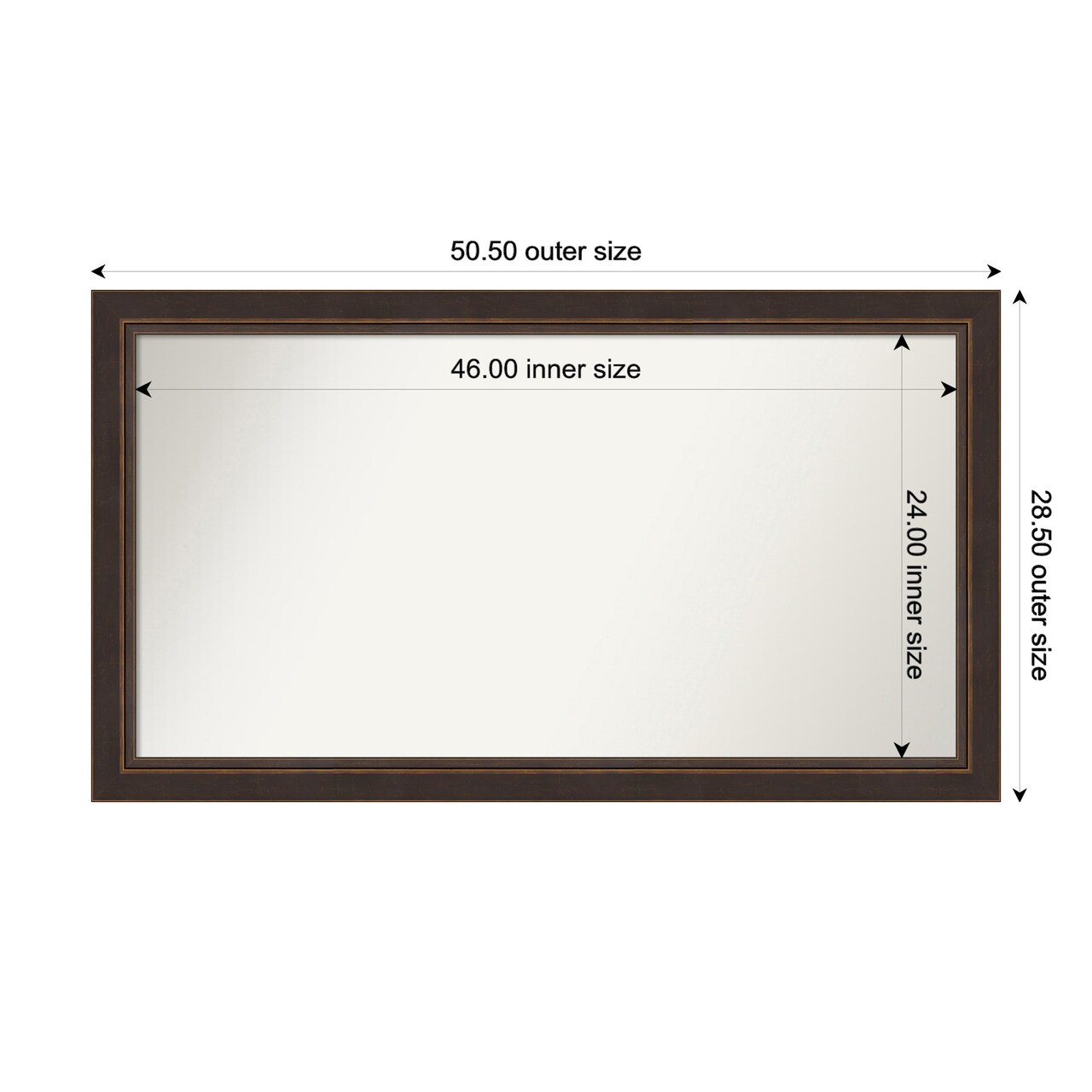 Lara Bronze Non-Beveled Custom Framed Bathroom Vanity Wall Mirror
